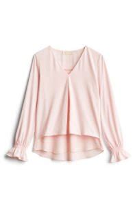 michael michael kors ines pleated sleeve knit top light pink